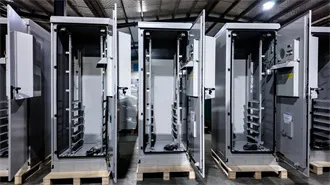 Communication container station energy storage systems